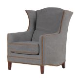 Grey Piped Armchair